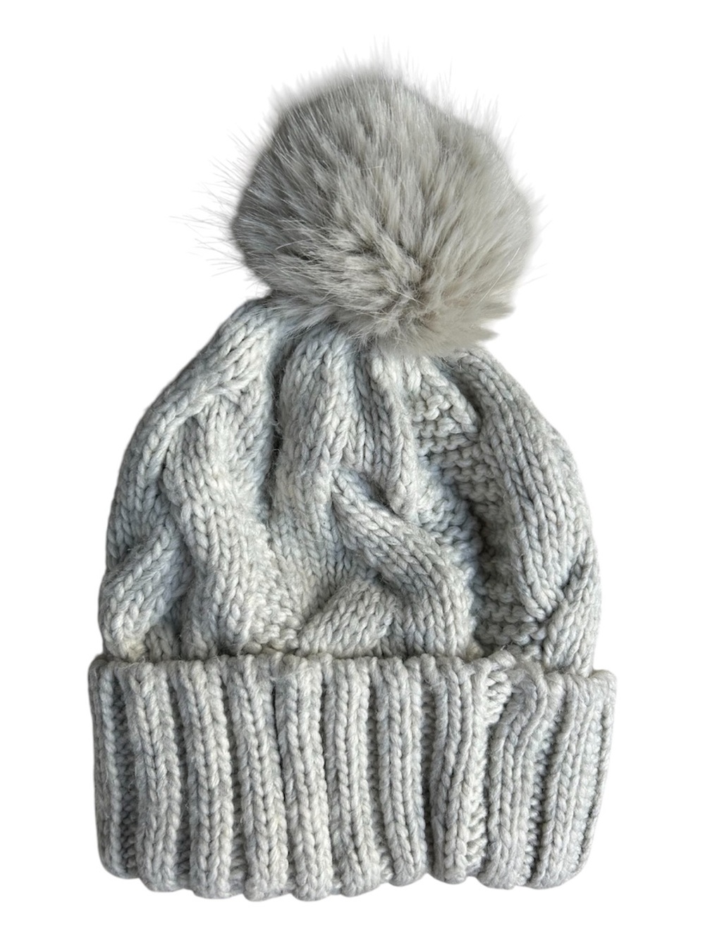 H&M Women’s Grey Pom Pom Beanie Hat 3/$15✅